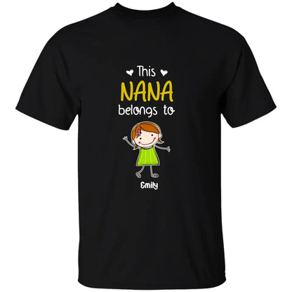 Personalized clothing for grandparents, with the children's patterns and names by their side