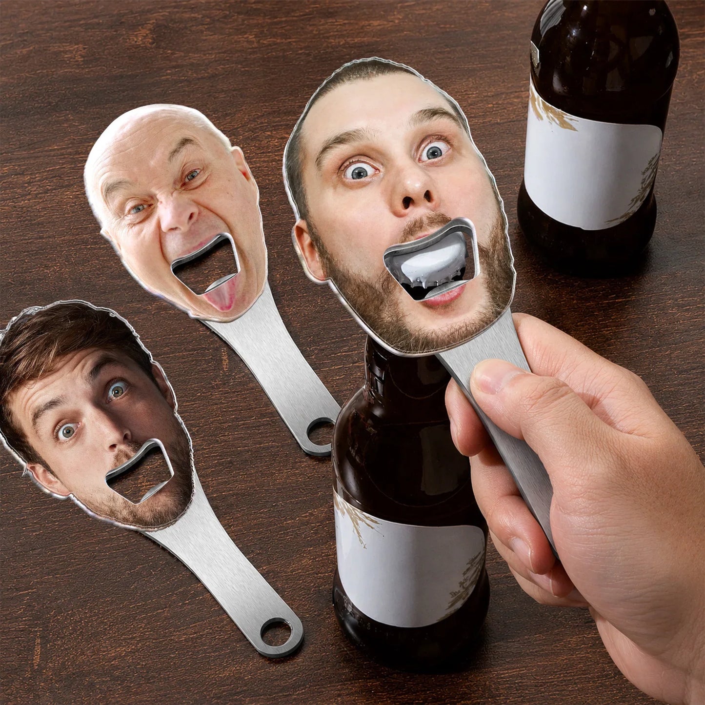 Custom Bottle Opener-Personalized Face Photo Decor Bar Party With Magnet - Wedding, Bachelor