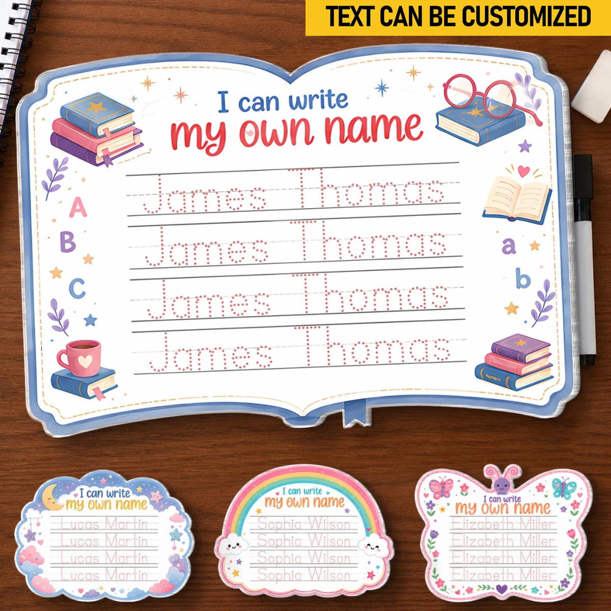 Custom Kids Acrylic Tracing Board - Personalized Back To School Gifts For Kids - Learning Starts Here