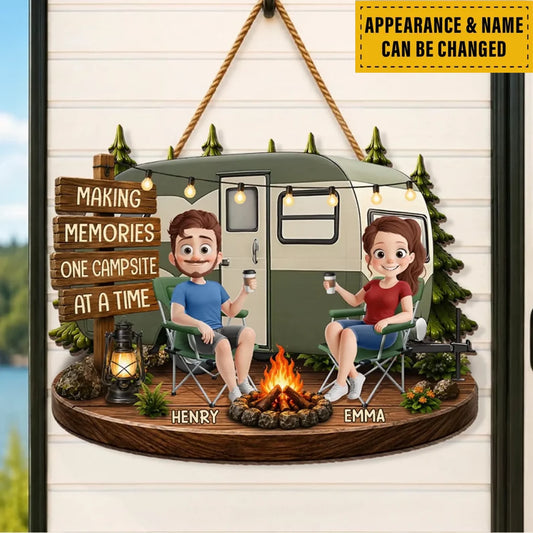 Custom Wood Sign - Personalized Birthday Camping Gifts For Campers, Husband And Wife, Him And Her - Our Favorite Escape Is Together