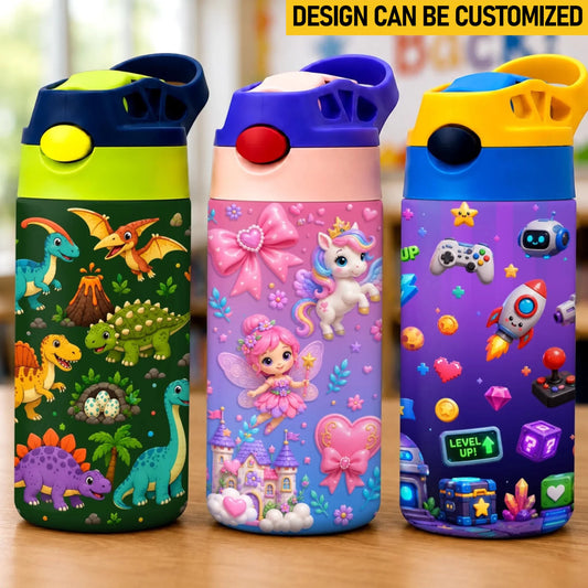 Custom Kids Insulated Water Bottle - Personalized Back To School Gifts For Kids - Ready For A New Adventure