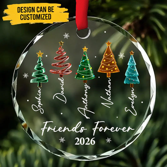 Custom Acrylic Ornament - Personalized Name & Year Christmas Holiday Ornament - For Best Friends & Families