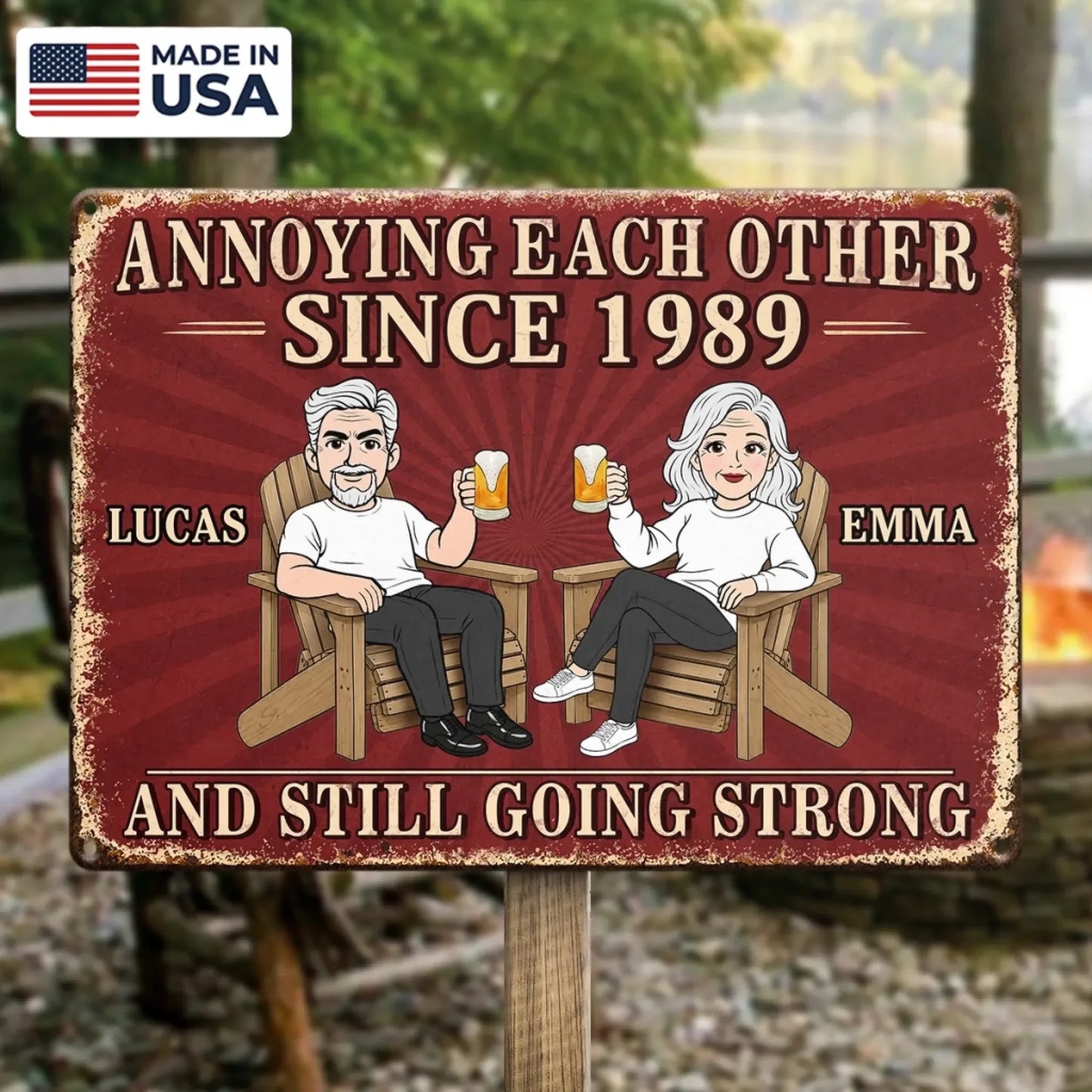 Custom Home Decor Metal Sign - Personalized Anniversary Wedding Gifts For Husband And Wife, Him And Her - Still Crazy In Love