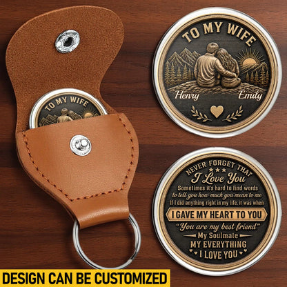 Custom Pocket Hug - Personalized Anniversary Wedding Gifts For Husband And Wife, Him And Her - Love Token Lasts Forever