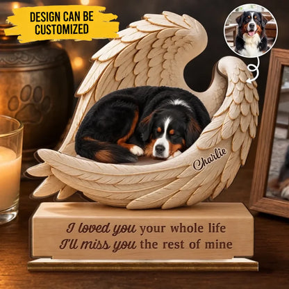 Custom Photo 2-Layered Wooden Plaque - Personalized Pet Christmas Memorial Sympathy Gifts For Dogs, Cats - Forever Chasing Rainbows