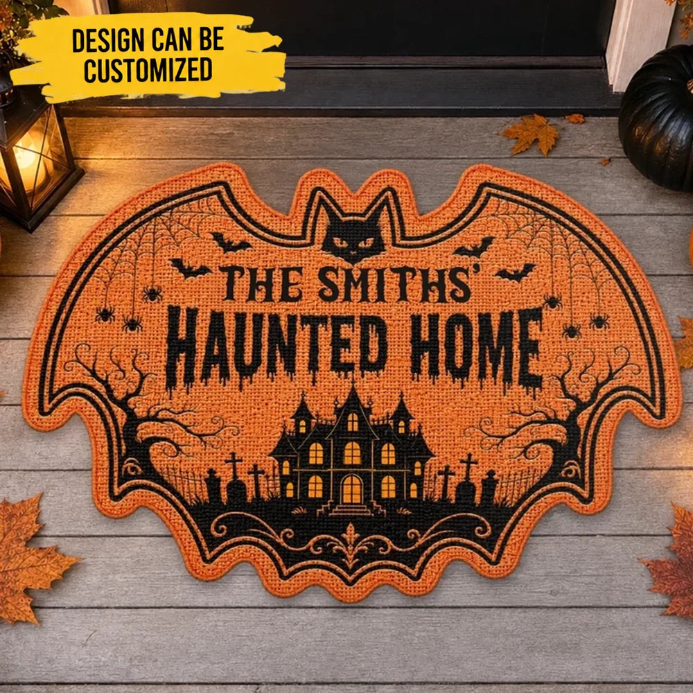 Custom Shaped Doormat - Personalized Halloween Decor Birthday Gifts For Mom, Dad, Brother, Sister, Kids - Spooky Nights Together