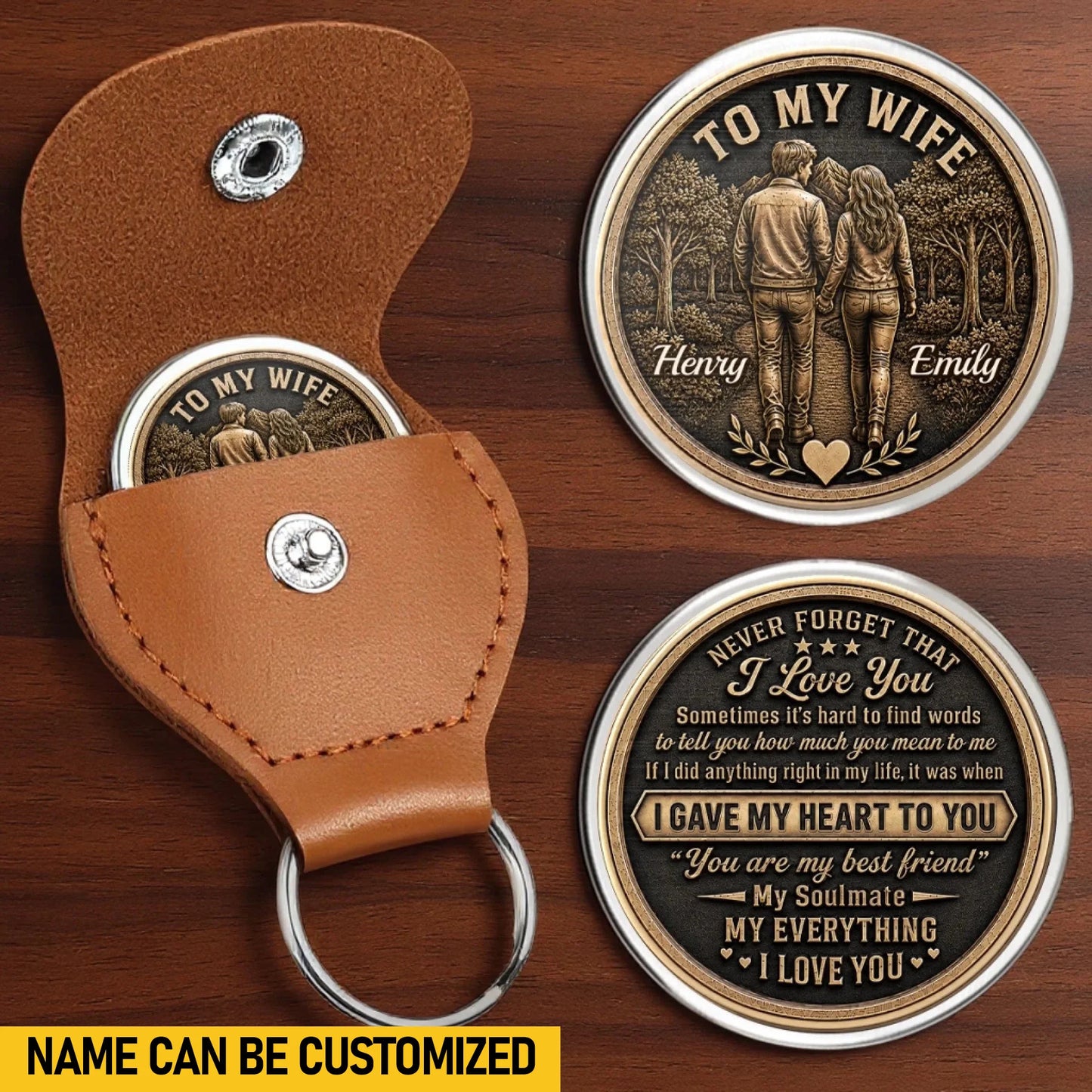 Custom Pocket Hug - Personalized Anniversary Wedding Gifts For Husband And Wife, Him And Her - To My Sweet Wife