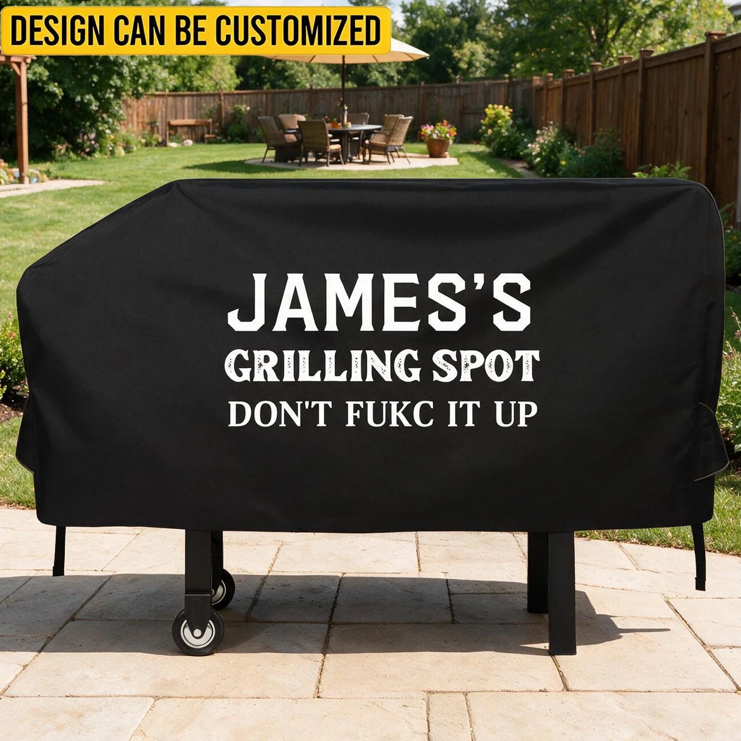 Custom Griddle Cover - Personalized Grilling Spot Funny Name BBQ Outdoor Griddle Grill Cover - For Dad & Grill Master Gifts