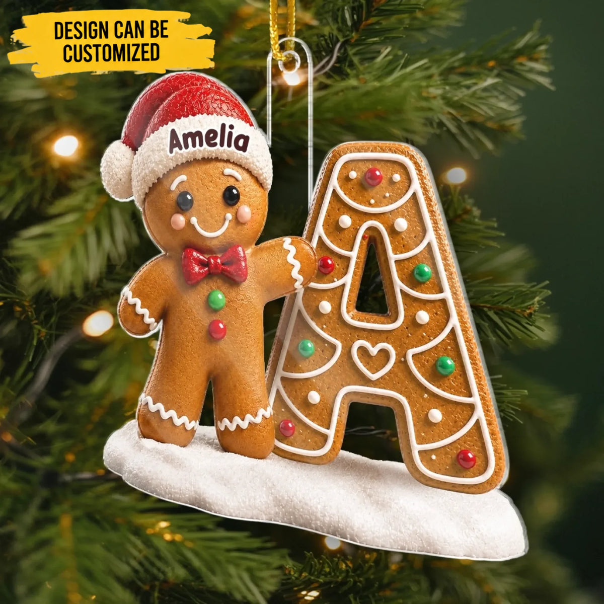 Custom Gingerbread Acrylic Ornament - Personalized Christmas Birthday Gifts For Mom, Dad, Brother, Sister - Making Spirits Bright Together