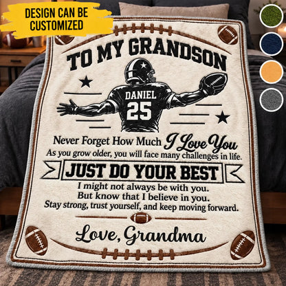Custom America Football Blanket - Personalized Birthday Gifts For Son, Grandson, America Football Lovers, Sports Fans, Sports Lovers - Shine Bright On The Field