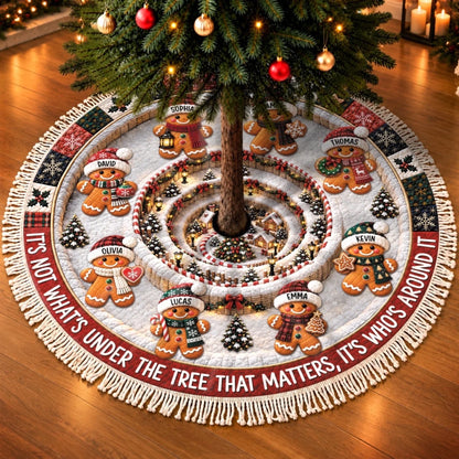 Custom Tree Skirt - Personalized Christmas Birthday Gifts For Mom, Dad, Brother, Sister - Sweetest Family Around The Tree