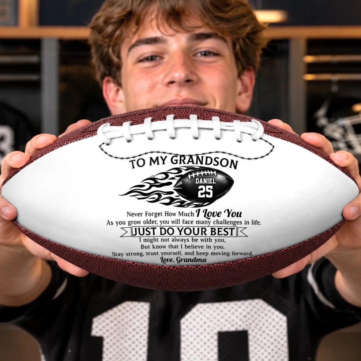 Custom Leather Football - Personalized Birthday Gifts For Son, Grandson, American Football Lovers, Sports Fans, Sports Lovers - No Matter Where Life Takes You