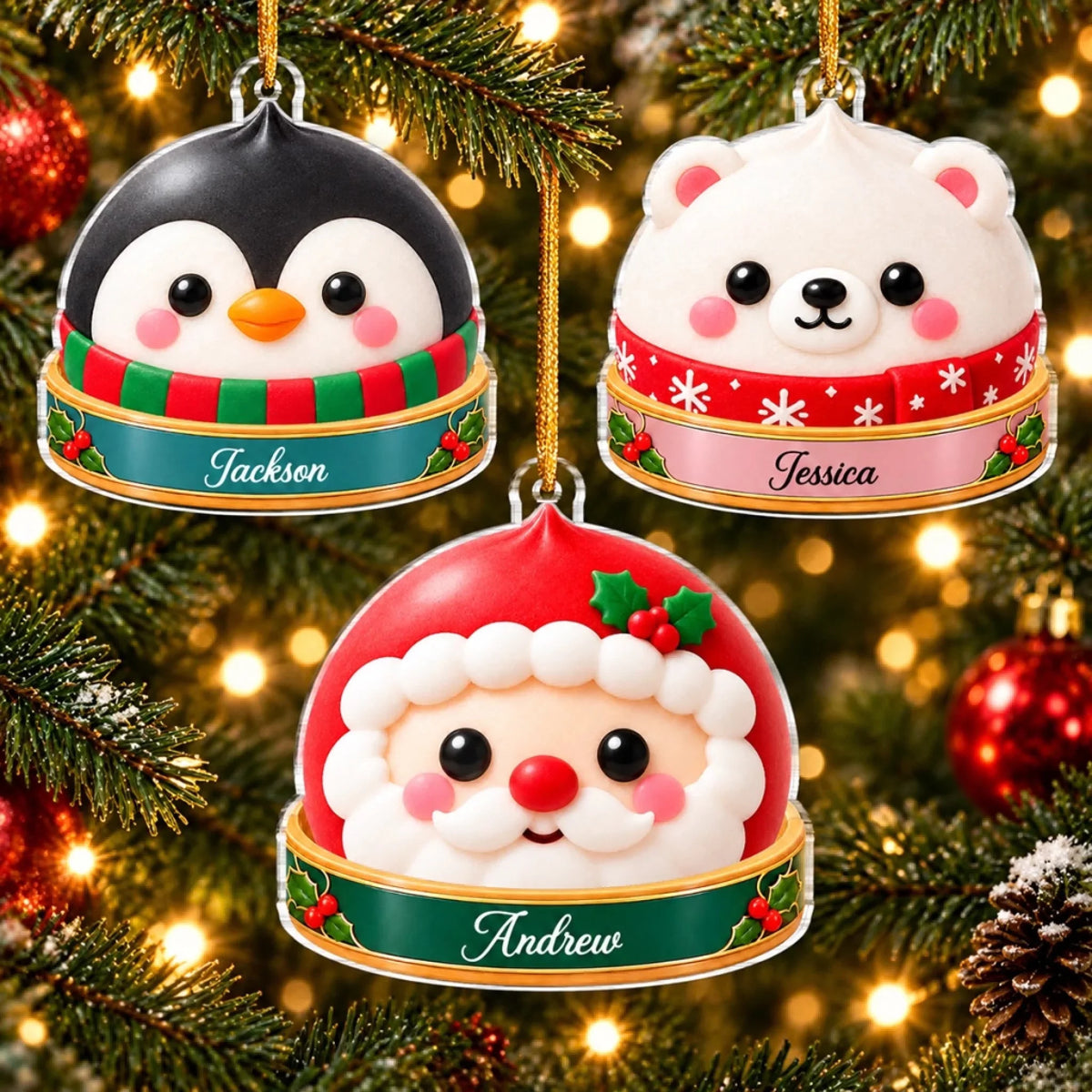 Custom Name Christmas Character Gifts - Personalized Acrylic Ornament