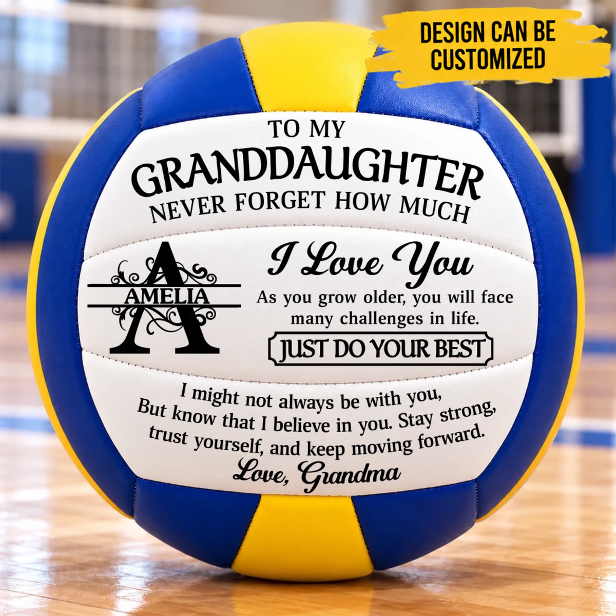 Custom Volleyball - Personalized Name Grandma Love Gifts for Daughter, Granddaughter, Son, Grandson