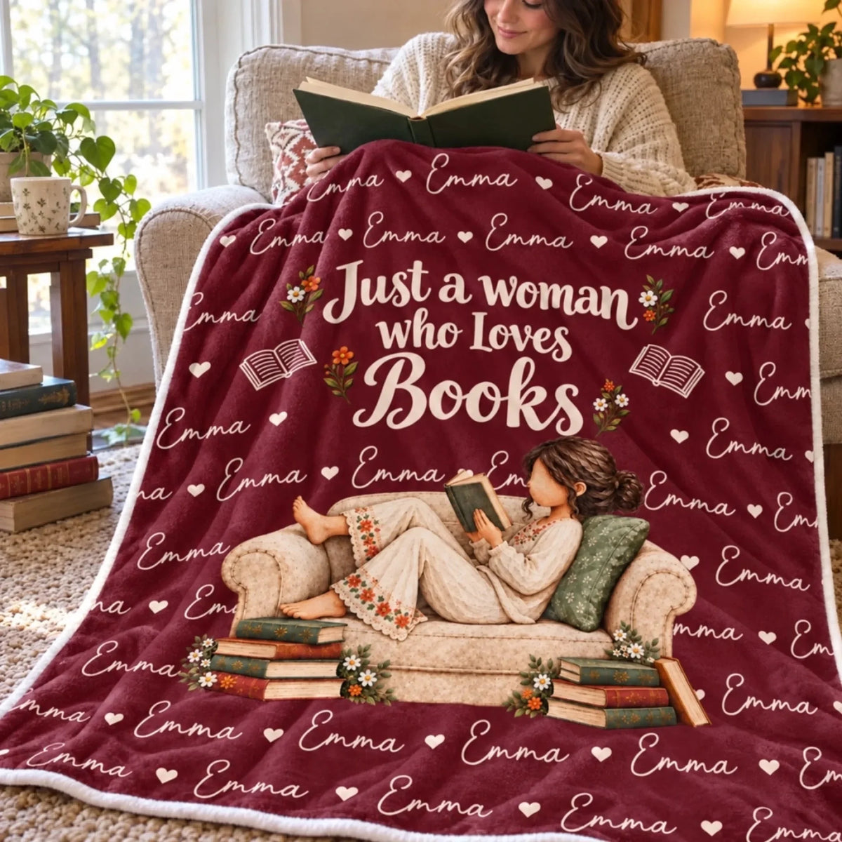 Custom Blanket - Personalized Name Cozy Reading Nook Gifts for Women