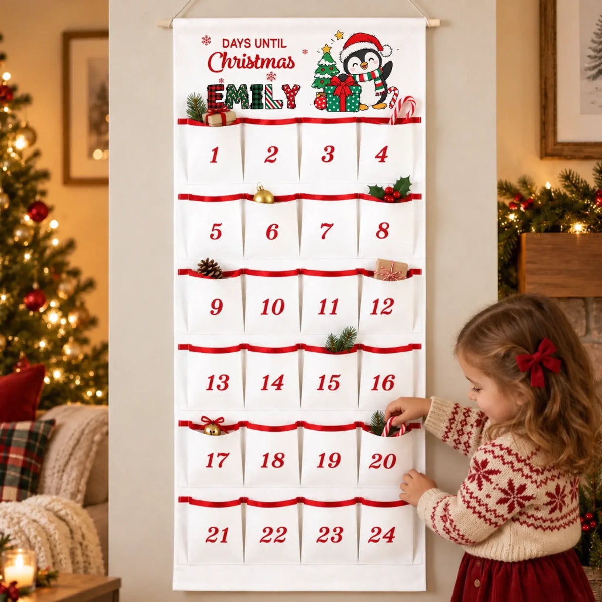 Custom Advent Calendar - Personalized Christmas Countdown Gifts for Kids - Days Until Christmas